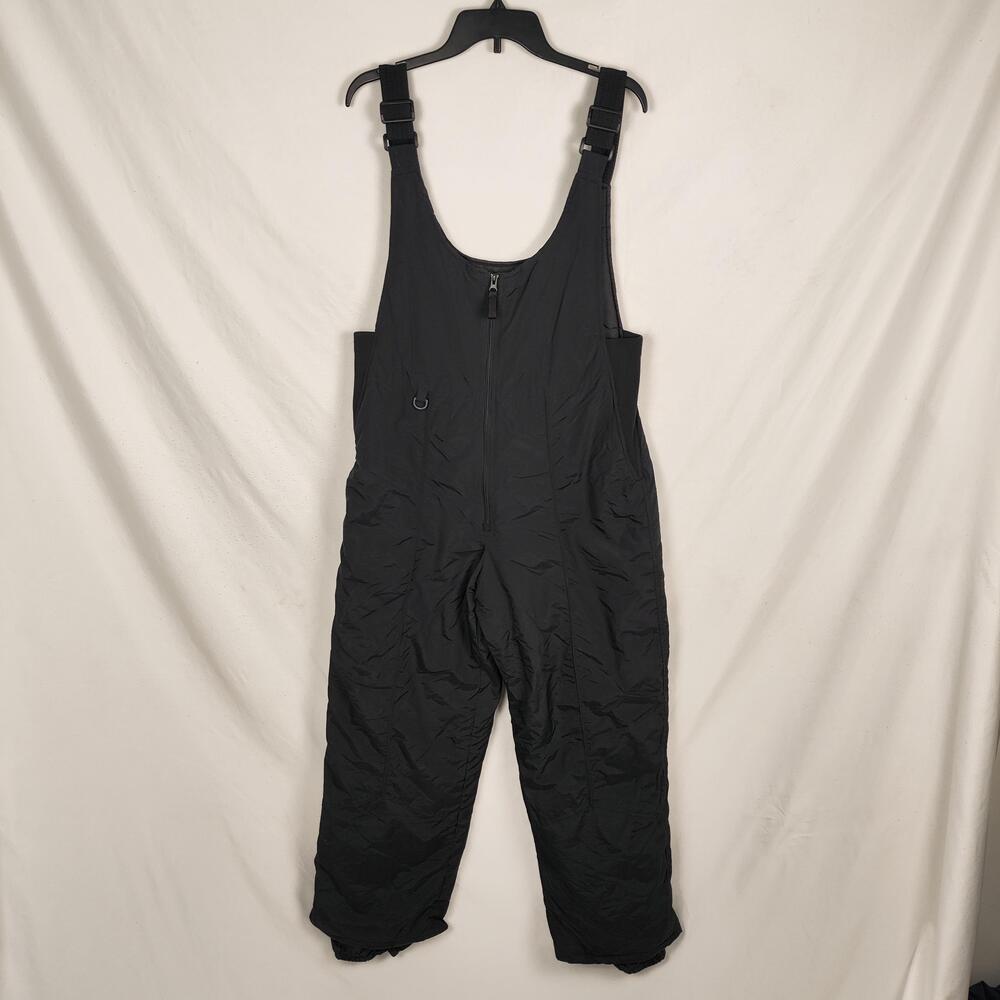 Head Snow Pants Mens Large 36x30 Black Insulated Bib Elastic Waist Pockets